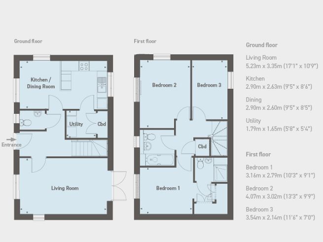 Floor plan, 3 bedroom house - artist's impression subject to change